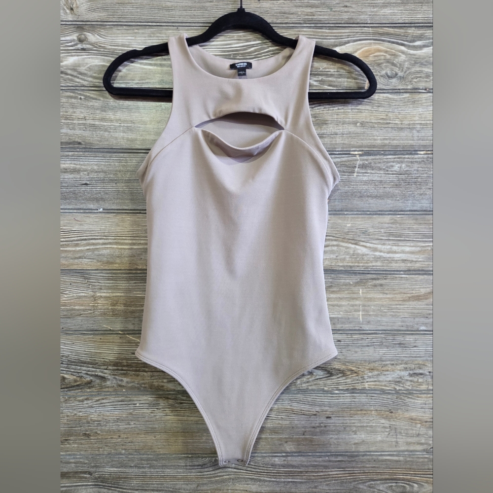 Express Women's Comfort Bodysuit in Light Taupe Size XS